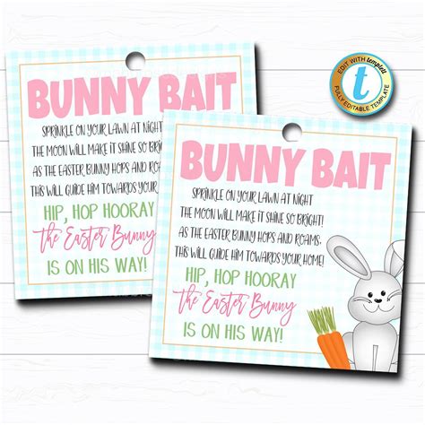 Bunny Bait Printable Tags